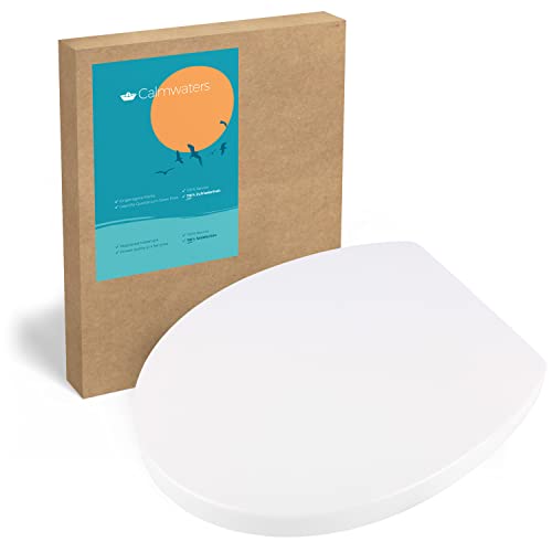 Calmwaters® Antibakterieller Premium WC Sitz mit Absenkautomatik Modern Soft, WC Deckel überlappend, abnehmbar, Duroplast Toilettensitz oval, universa