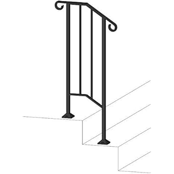 Iron X Handrail Picket #1 (Concrete Steps)