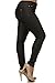 YELETE Womens Plus Size Cotton Blend Stretchy Jeggings with 5 Pockets (Black, XL)