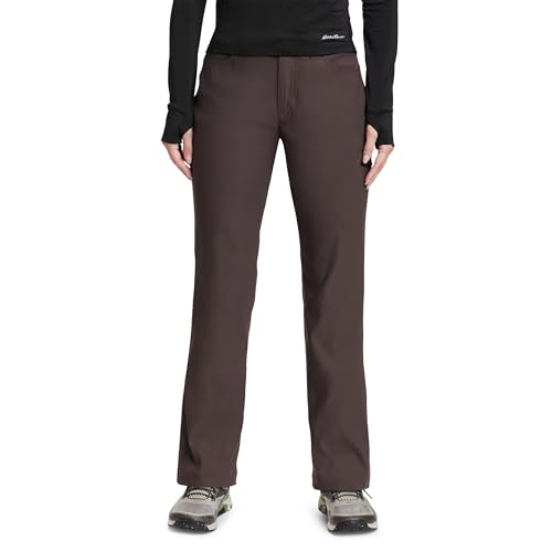 Eddie Bauer Womens Rainier Lined Casual Pants, Aubergine, 8 US