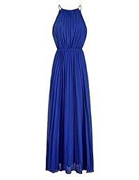 PERSUN - Vestido de gasa casual para mujer, corte al hombro, plisado