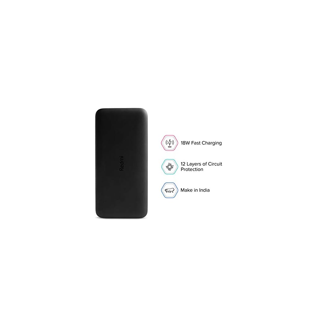 Redmi 20000mAh Li Polymer Power Bank USB Type C And Micro USB Ports