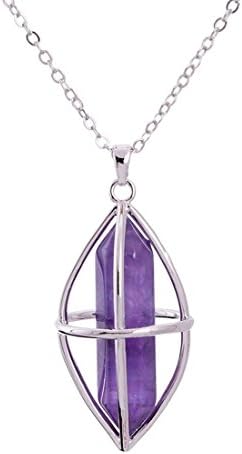 Teardrop Amethyst Necklace Reiki Healing Point With Gift Box - Crystal Necklace By Schmidt Jewelry