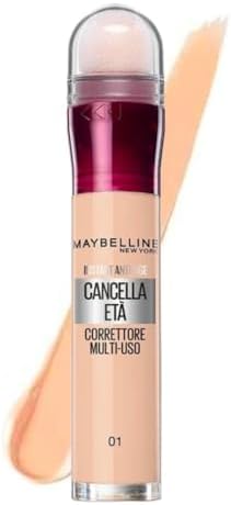 New York Correttore Multi-Uso, Idratante e con Coprenza Modulabile, Imperfezioni e Occhiaie Coperte, Con Bacche di Goji e Haloxyl, Cancella Età, Tonalità: 01 Light, 6,8 ml