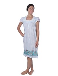 Beverly Rock Camisón de punto de mezcla de algodón con estampado floral de manga corta para mujer