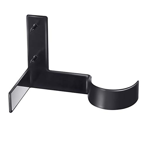 image for LIUMY Single Curtain Rod Brackets - Black, 2 pair 4 PCS Curtain Rod Ho