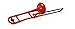 pInstrument Plastic pBone Trombone - Mouthpiece & Carrying Bag - Lightweight Versatile, Comfortable Grip - Bb Authentic Sound for Student & Beginner - kids instruments - ABS Construction - Red