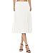 YiLiQi Women's Pocket Basic Solid Stretch Fold-Over Flare Midi Skirt