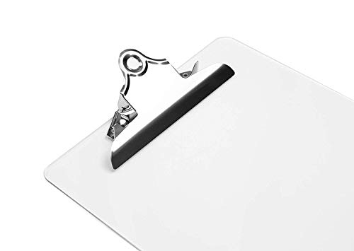 Plastic Clipboards (Set of 6) Multi Pack Clipboard (Transparent)| Strong 12.5 x 9 Inch | Holds 100 Sheets! Acrylic Clipboards Big Clip Board Clips - Thumbnail 2