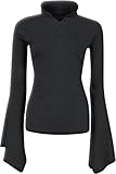 Spiral - Womens - GOTHIC ELEGANCE - High Neck Goth Top Black