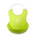 Lizber Waterproof Baby Bibs Food Catcher 3 PCS (Blue, Yellow, Green) Roll - up Deep Pocket Soft Adjustable Neckband
