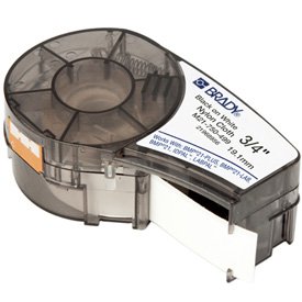 Indoor/Outdoor Vinyl Tape Brady BMPÂ®21 Plus Label Cartridge - 3/4"W X 21'L, White on Red