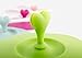 Z Zicome Set of 5 Silicone Cup Lids Mug Covers with Heart Shape Spoon Stirrer Holder for Cup Size within 4.1 inch/10.5cm