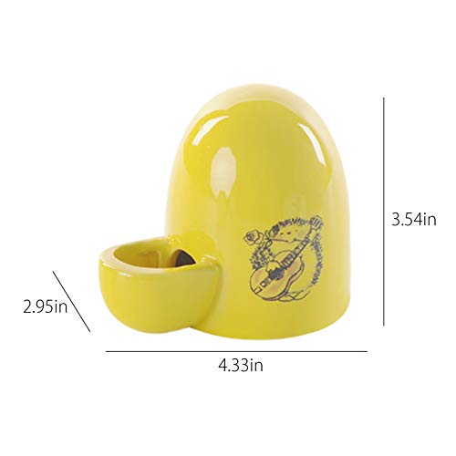 Creation Core 2 Pack Automatic Water Feeder Drinking Water Feeder Ceramics Slient Pet Water Feeder for Hedgehog Bird Hamster and Small Animal(Yellow and White)