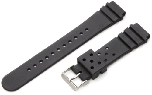Hadley-Roma 20mm 'Men's' Polyurethane Watch Strap, Color:Black (Model: MS3260RA 200)