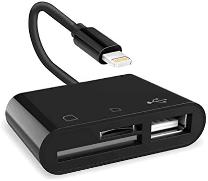 Jiqu 3 in 1 Lightning to USB Camera Connection Kit Memory Card SD/TF Card Reader, Lightning to USB 2.0 Female OTG Adapter Cable for iPhone and iPad series
