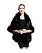BEAUTELICATE Women's Faux Fur Shawl Wrap Stoles for Bridal Wedding Dresses