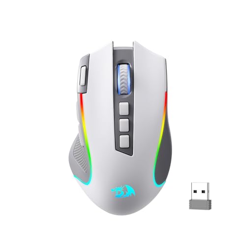 Redragon M612 PRO RGB Gaming Maus 3 Modi 8000 DPI Grau Weiß