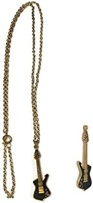 Retro Pin Gift Set Newly Discovered Vintage Stock Ibanez Iceman Guitar Pendant Plus Necklace