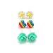 Pretty Smart Metal Free Plastic Post Earrings Gift Set Dainty Rose Rainbow Heart Daisy (Aqua Rose)