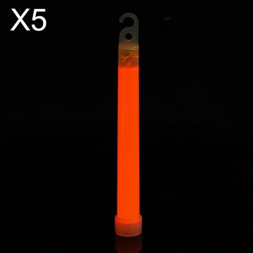 Water & Wood 5 PCS 6″ Glow Sticks Light Stick Party Fun Camping Emergency Survival Lights Glowstick Orange