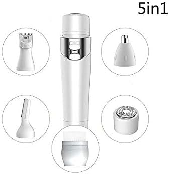 Women's Electric Shaver Painless Rechargeable Electric Hair Remover for Eyebrow Nose Armpit 5 in 1 Face Grooming Tools USB Travel Mini Epilator (Hair Shaver)