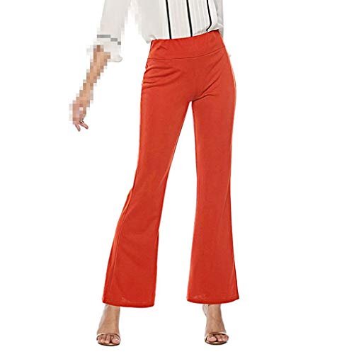 Sunyastor Womens Bootcut Yoga Pants, Fashion Casual Elastic Office Tummy Control Workout Running Bootleg Flare Pants Orange