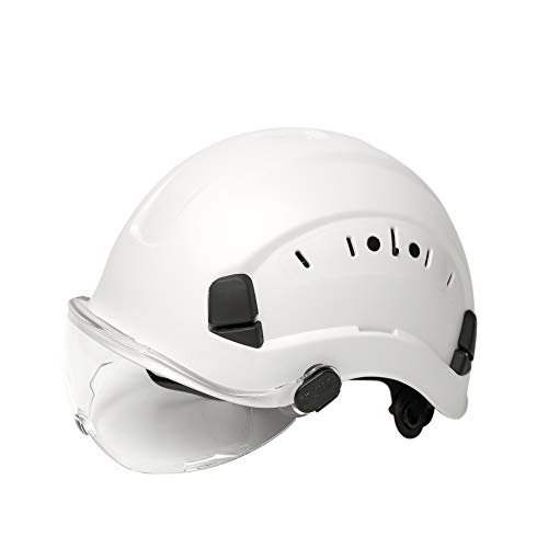 UNINOVA Safety Hard Hat - Adjustable ABS Helmet with Visor - 6-Point Suspension, Perfect for Construction (Clear Visor)