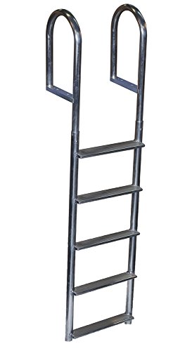 image for Dock Edge Welded Fixed Wide Step Dock Ladder, 5 Steps, Aluminum
