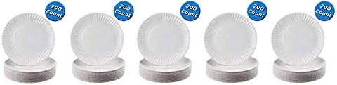 Nicole Home Collection 200 Count Everyday Dinnerware Paper Plate, 9-Inch, White (Fivе Расk)
