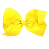 Hair Clips Boutique Hair Bows Alligator Clip for Women Girl Hairpin 6 Inch TSFJ02 (Yellow)