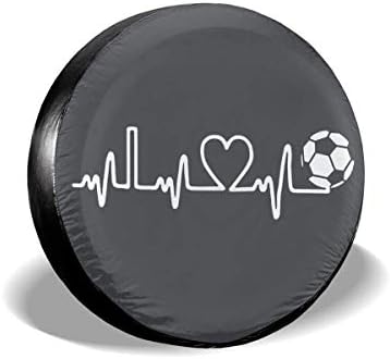 Xhayo I Love Soccer Wheel Cover Wheelcover Spare Tyre Tire for SUV,RV,Trailer,Truck Wheel - Fits Entire Wheel