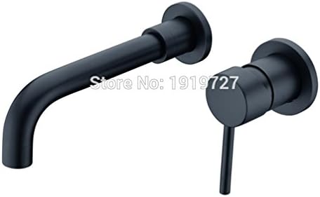 AllureFeng High Quality Round 2 Hole Wall Sink Basin Mixer Tap Wels Bathroom Spout Faucet With Single Lever In Matt Black
