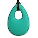 Teething Necklace Jewelry - Organic BPA Free Silicone Teether Ring Pendant Toys for Nursing Moms - Angel Tear - Turquoise