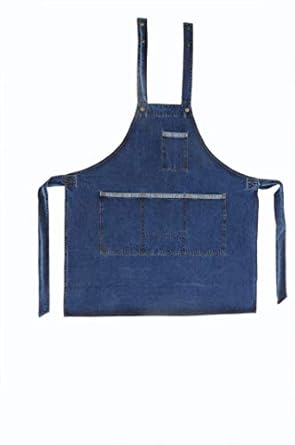 Club 21 Denim Apron with Adjustable Neck and 3 Front Pockets (Blue, Free Size)