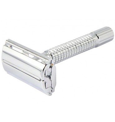 Timor: Shiny Chrome Double-Edge Butterfly Razor (1322) by Solingen Timor