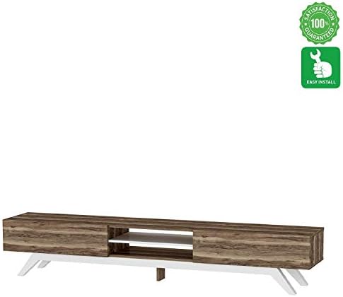 Evomax TV Stand for 70 inch TV, TV Stands for Flat Screens, TV Stand Compatible with 70, 65, 60, 55, 50, 42, 40, 32 inch tv. TV Stand White, TV Stand with Mount White