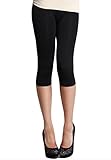 Nikibiki Womens Nylon 3/4 Smooth Crop Leggings (Black) OS