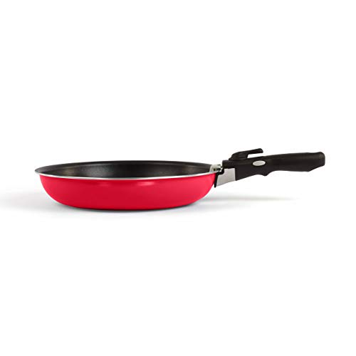 Livoo MEP126R Set of 3 Frying Pans with Removable Handles