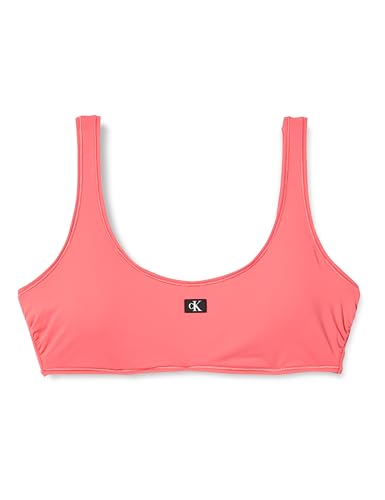 Calvin Klein Haut de Bikini Brassière Femme Rembourrage Amovible, Orange (Dazzling Coral), XXL