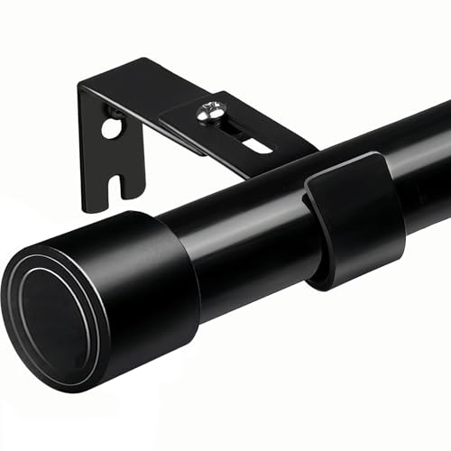 Extendable Curtain Rod for Curtains for Living Room Bedroom Kitchen 84-150 cm (Black Φ25 mm)