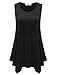 BELAROI Womens Plus size Sleeveless Comfy Tunic Tank Top (1X, Black)