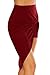 Simlu Simlu Womens Drape Up Stretchy Asymmetrical High Low Short Mini Bodycon Pencil Skirt Burgundy Small