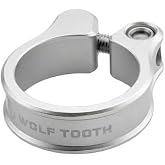Wolf Tooth Seatpost Clamp &ndash; Precision Machined 6061 Aluminum Bike Seatpost Collar with Self-Aligning Bolt &ndash; Lightweight &amp; Secure Non-Slip Grip &ndash; Made in USA - 31.8mm Raw Silver