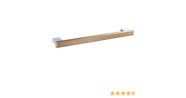 Manillons Torrent - Modelo 1931 | Toallero Madera Barra 35 cm - Cromo Combinado con Madera de Haya Natural