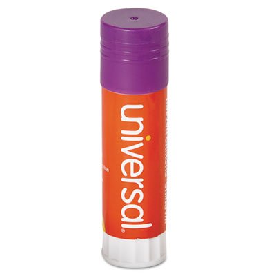 Universal Permanent Glue Stick, 1.30 oz, Stick, Purple, 12/Pack