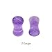 Pair of Double Flare Genuine Amethyst Stone Organic Ear Plugs 10G-1