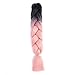 SONNET Kanekalon Braiding Hair 3bundles/lot 300g Ombre Jumbo Braiding Hair Synthetic Crochet Braiding Hair 24 Inch with Free Gift(Black/Gray-Pink)