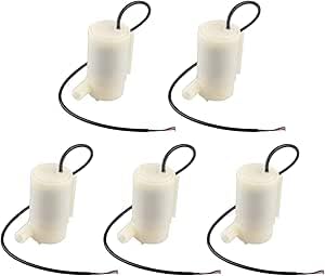 HALJIA 5PCS Mini Water Pump DC 3V 5V Micro Submersible Motor Pump, Micro Motor Pump Water Pumps Low Noise Ultra Quiet DIY 1.2-1.6 L/min for Fish Tank Fountain Aquarium Garden White