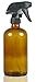 16oz NatureO Amber Empty Glass Spray Bottle – Essential Oil Bottles for Aromatherapy, Cleaning and EO mixtures - Trigger Sprayer w/ Mist and Stream Nozzle Settings – Design Package – Cute LABEL